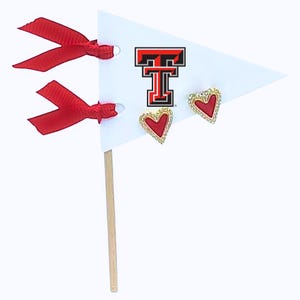 Heart Studs Earrings: Texas Tech