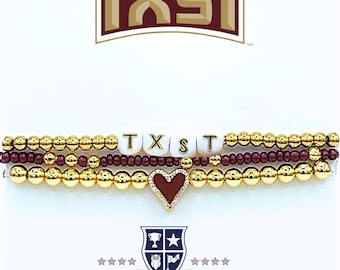 I Love Texas State Bracelet Stack