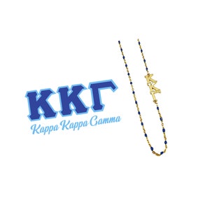 The Kappa Kappa Gamma Necklace: Side set ΚΚΓ Enamel Bead Necklace