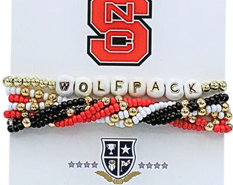 Conjunto de pulseras Lucky 7 de la Universidad Estatal de Carolina del Norte (NCST)