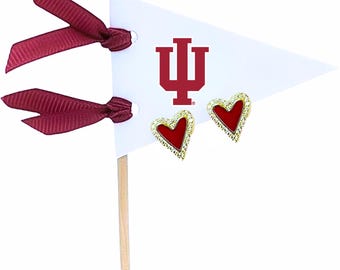 Heart Studs Earrings: Indiana University
