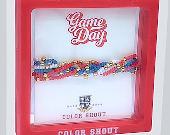 Game Day Team Colors : Set of 6 Beaded Stretch Bracelets