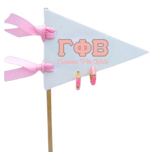 Gamma Phi Beta Pink Huggie Hoop Earrings