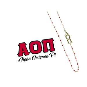 The Alpha Omicron Pi Necklace: Side set ΑΟΠ Enamel Bead Necklace