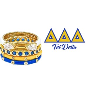 Delta Delta Delta 4 Stack Rings