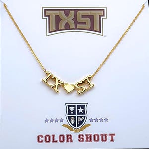 LOVE Texas State Gold Necklace