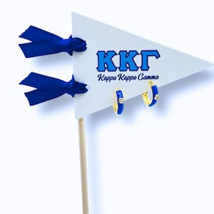 Kappa Kappa Gamma Huggie Hoops on Kappa Pennant Flag