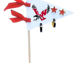 Juego de aretes con banderines: Universidad de East Washington
