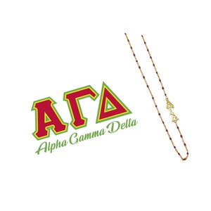The Alpha Gamma Delta Necklace: Side set ΑΓΔ Enamel Bead Necklace