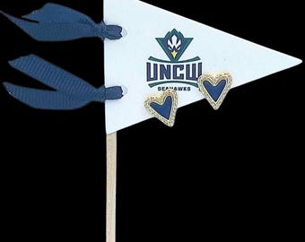 Heart Studs Earrings: University of North Carolina- Wilmington