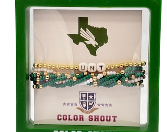 Universidad del Norte de Texas: Juego de pulseras Lucky 7 Stack