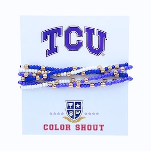 TCU Set of 6 Beaded Stretch Bracelets