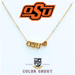 LOVE Oklahoma State Gold Necklace