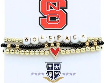I Love North Carolina State Bracelet Stack