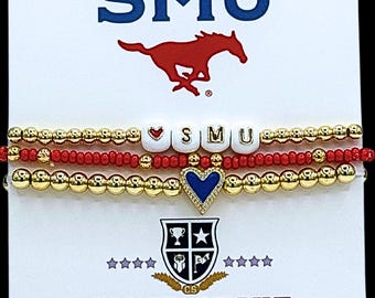 I Love SMU Bracelet Stack