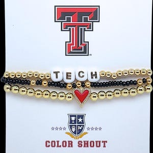 I Love Texas Tech Bracelet Stack