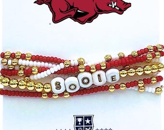University of Arkansas: Lucky 7 Stack Bracelet Set