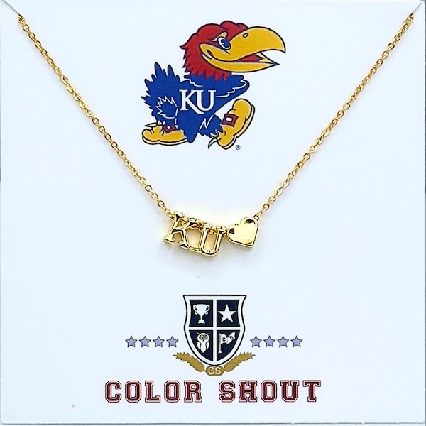 LOVE University of Kansas Gold Necklace