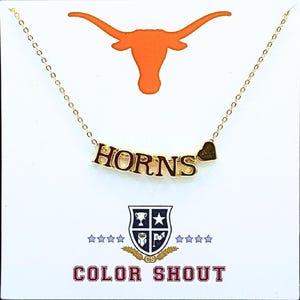 LOVE University of Texas Gold Necklace