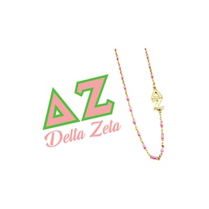 Die Delta Zeta Halskette: Seitenset ∆Y Emailleperlenkette