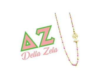 The Delta Zeta Necklace: Side set ΔΖ Enamel Bead Necklace