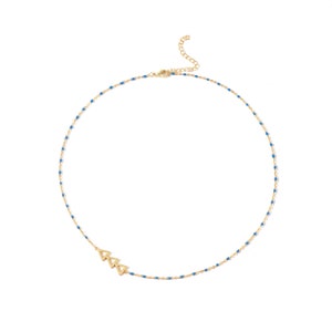 The Sorority Necklace: Side set Greek Letters Enamel Bead Necklace Delta Delta Delta