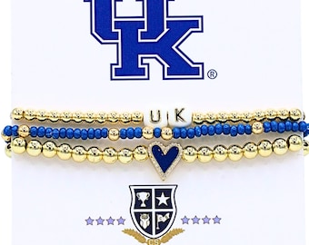 Me encanta la pila de pulseras de la Universidad de Kentucky