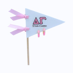 Pendientes de aro Delta Gamma Pink Huggie