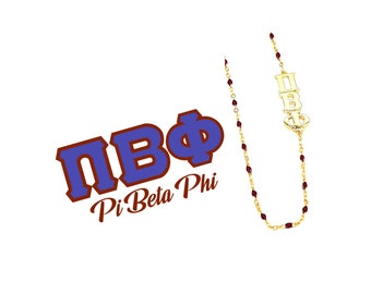 The Pi Beta Phi Necklace: Side set ΠΒΦ Enamel Bead Necklace