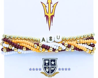 B209 - Universidad Estatal de Arizona (ASU): Juego de pulseras Lucky 7 Stack