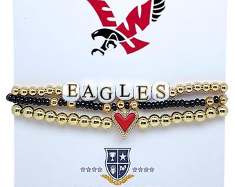 Pulsera apilada "Me encanta la Universidad del Este de Washington"