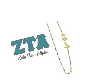 The Zeta Tau Alpha Necklace: Side set ΖΤΑ Enamel Bead Necklace