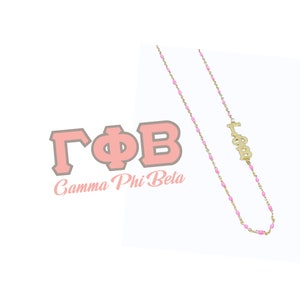 The Gamma Phi Beta Necklace: Side set ΓΦΒ Enamel Bead Necklace