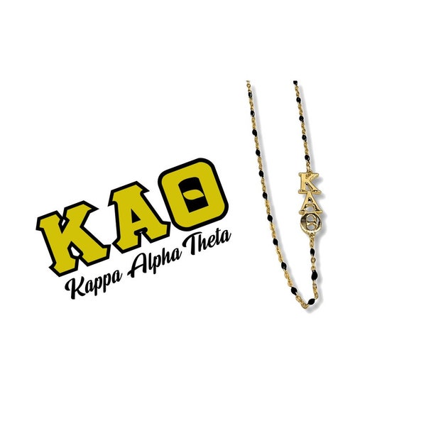 The Kappa Alpha Theta Necklace: Side set ΚΑΘ  Enamel Bead Necklace