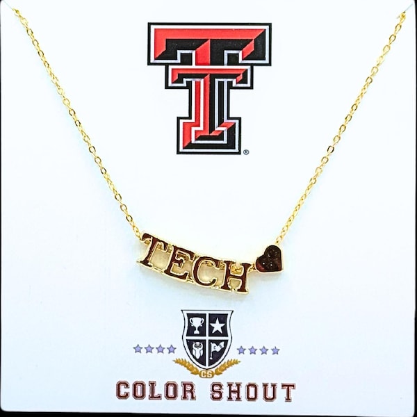 LOVE Texas Tech Gold Necklace