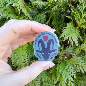 Wouldst Thou Like to Live Deliciously? Pin Gift The Witch Black Phillip Backpack Bag Horror Coat Button Plastic Handmade Durable Goat Devil
