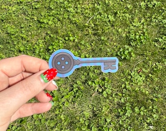 The Other World Key Sticker Water Proof Cute Black Portal Coraline Animation Mother Skeleton Door Dark Fantasy Children's Old Button Secret