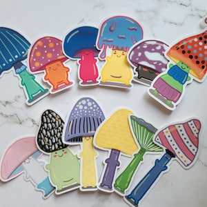 Mushroom Pride Sticker Subtle Flag Gift Cute Ace LGBTQ Gay Lesbian Bi Trans Pan Rainbow Nonbinary Intersex Agender Queer Water Proof Bottle