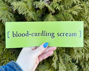 Blood-Curdling Scream Bumper Magnet Water Proof Gift Car Film Decal Funny Horror Hilarious Creepy Spooky Scary Green Halloween Typewriter