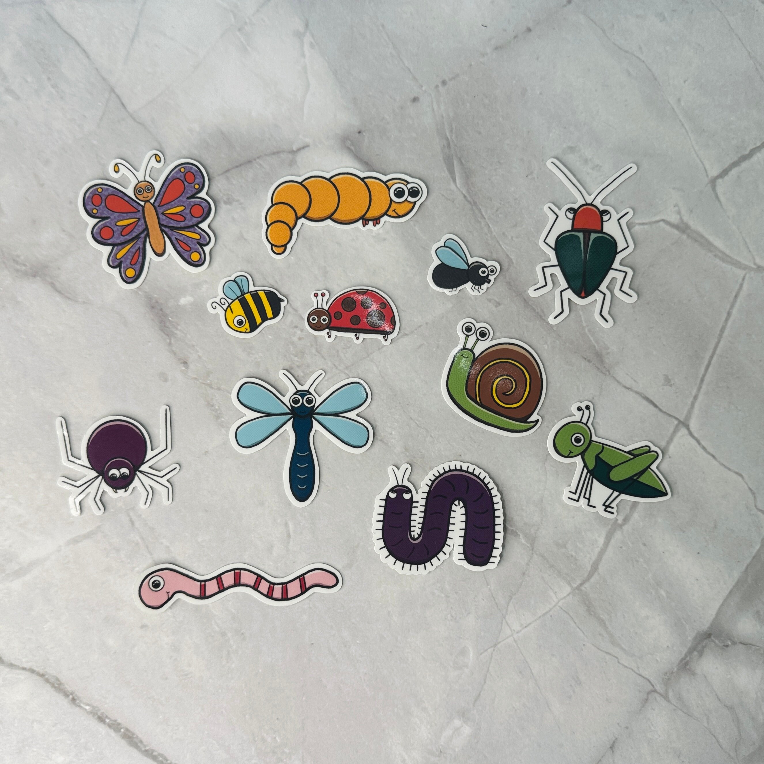 Bunch of Bugs Sticker Pack Set Cute Cartoon Kids Gift Water Proof ...