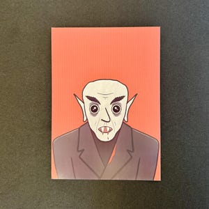 Classic Nosferatu Print Count Orlok Vampire Spooky Scary Halloween Gift Cute Creepy Horror Poster Bedroom Office Red 1922 Silent Movie Film