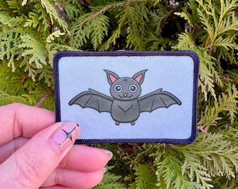 Cute Bat Adhesive Patch Sew On Statement Bag Jacket Coat Hand Made Home Sublimation Scary Horror Spooky Halloween Vampire Goth Adorable Fun