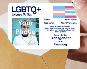 Double Identity Gay Personalised License To Gay Metal Wallet Card, Coming Out Gift, Lesbian, Bisexual, Trans Novelty Card, LGBTQ Pride