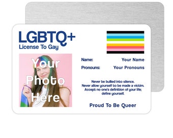 Queer Pride Personalised License To Gay Card, Queer Flag, Coming Out Gift, Queer Best Friend, LGBTQ Decor, Pride Gifts, Gay, Bi