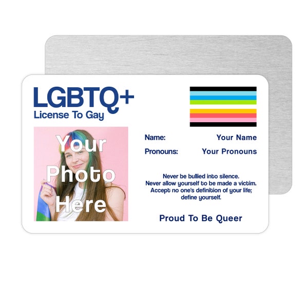 Queer Pride Personalised License To Gay Card, Queer Flag, Coming Out Gift, Queer Best Friend, LGBTQ Decor, Pride Gifts, Gay, Bi
