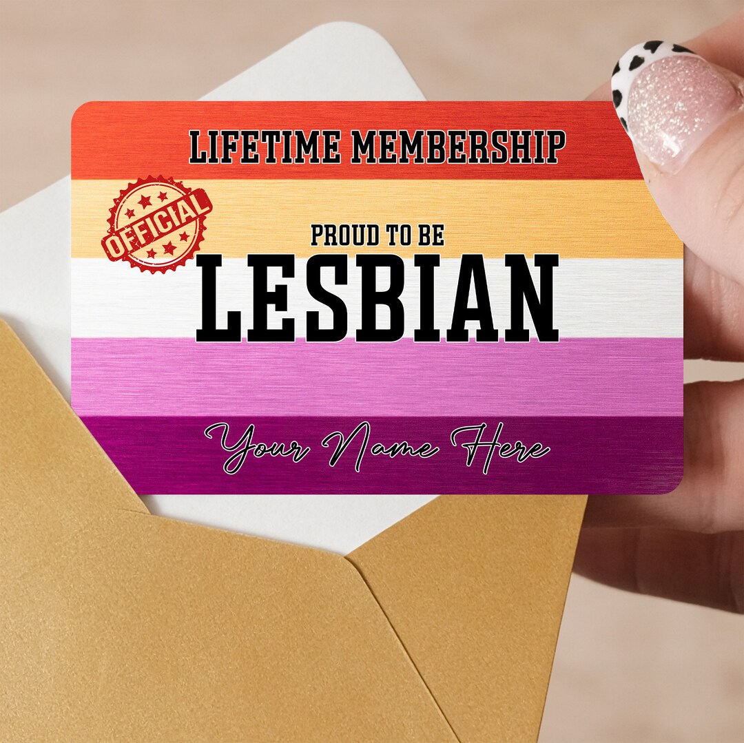 Lesbian Pride Personalised Metal Lesbian Card Lifetime Membership
