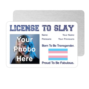 Carte de vœux personnalisée transgenre en métal pour tuer