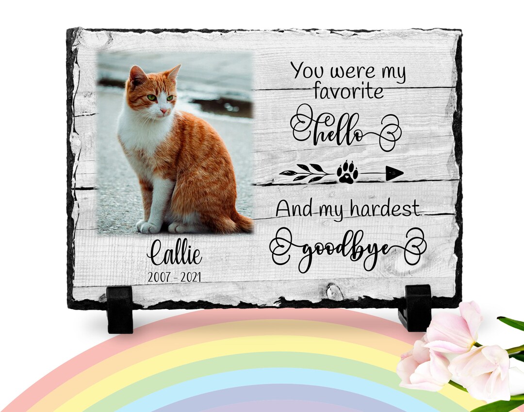 Cat Memorial Plaque | Paw Print | Rainbow Bridge Poem | Pet Memorial ...