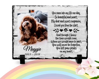 Dog Memorial Plaque | Paw print | You left paw print on my heart | Pet memorial plaque | Pet loss Gift  |Remembrance gift | Dog keepsake