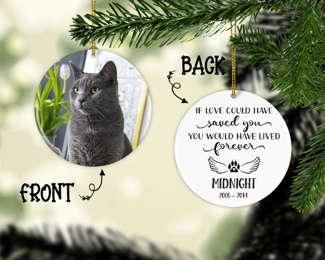 Cat Memorial Photo Ornament | Pet Remembrance | Loss Cat | Pet Memorial ...